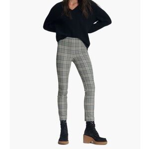 rag & bone Black and White Plaid Skinny Pants